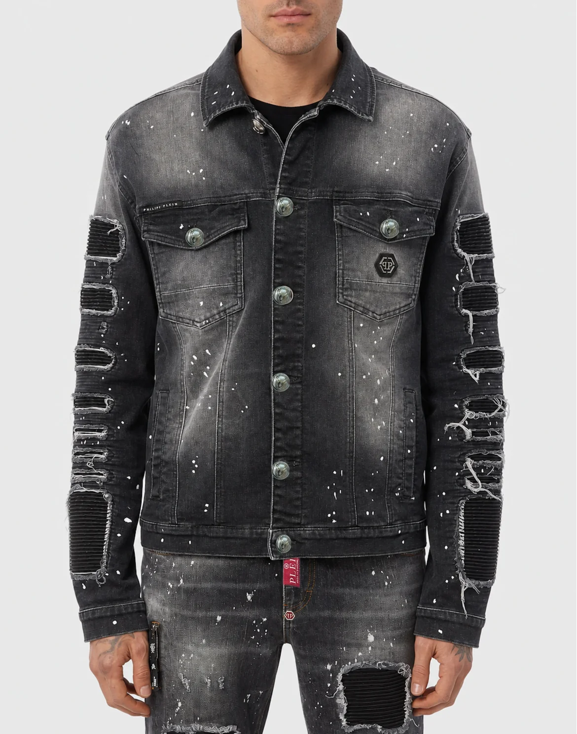 Denim Jacket Distressed Trucker, цвет: Серый
