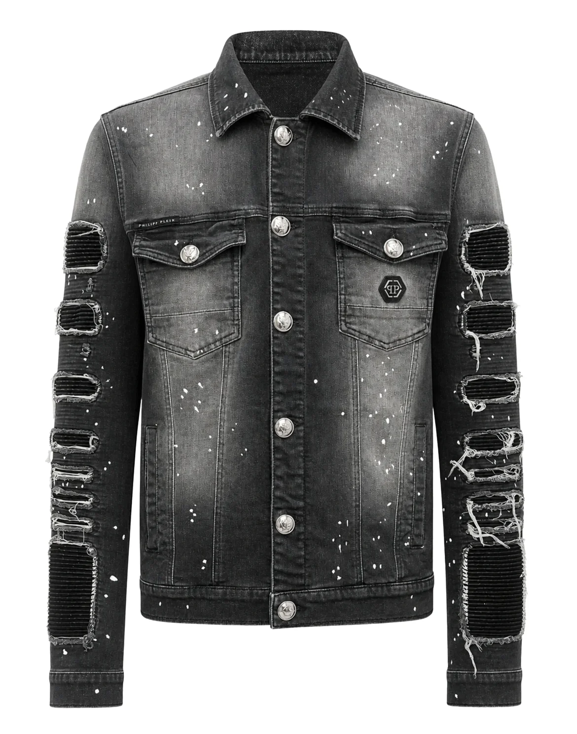 Denim Jacket Distressed Trucker, цвет: Серый