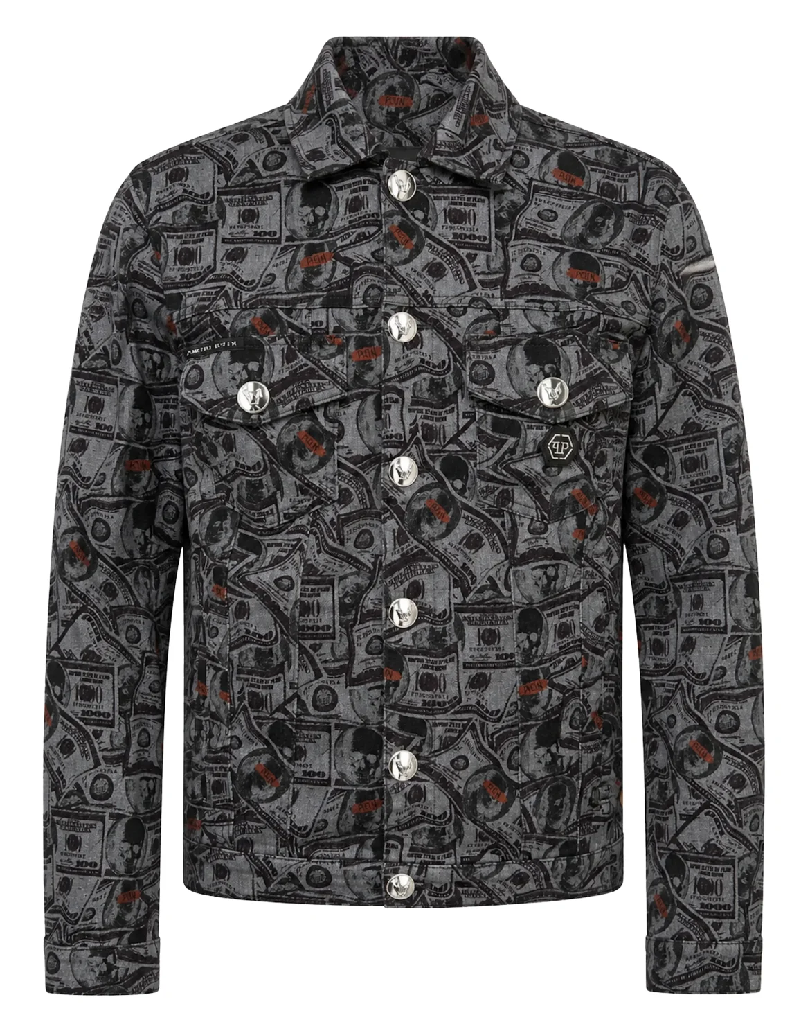 Denim Trucker Jacket Dollars, цвет: Серый