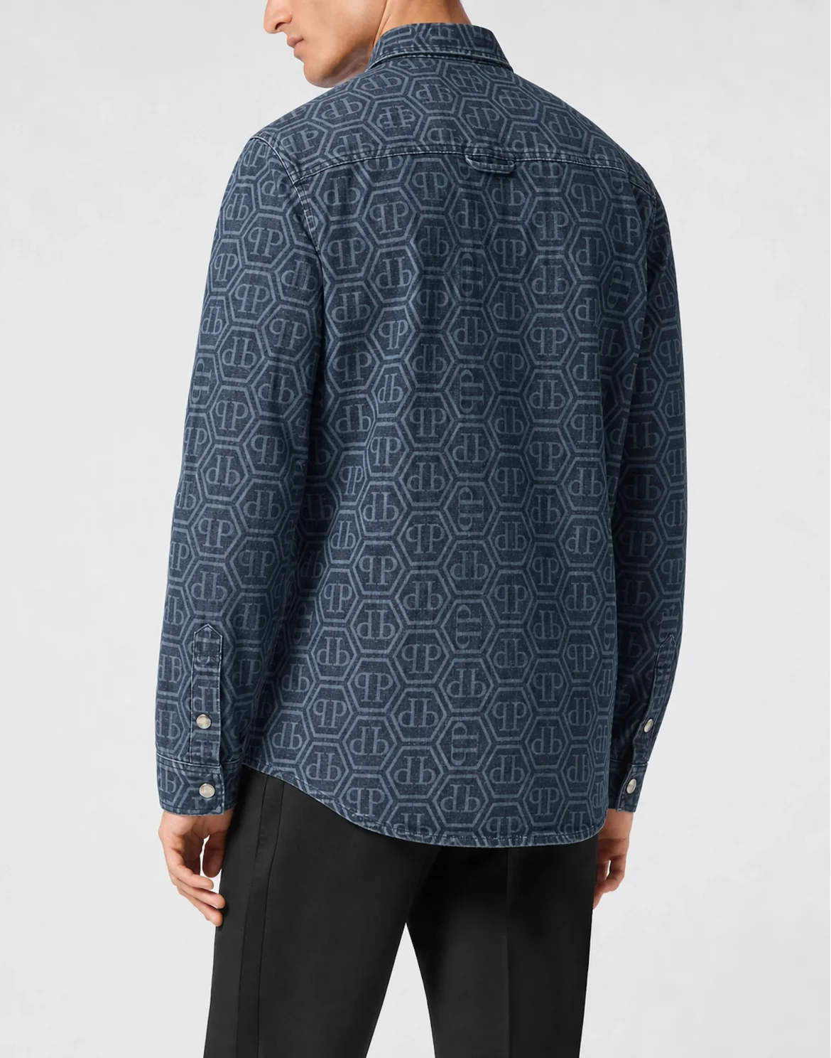 New Denim Shirt Hexagon Laser, цвет: Синий