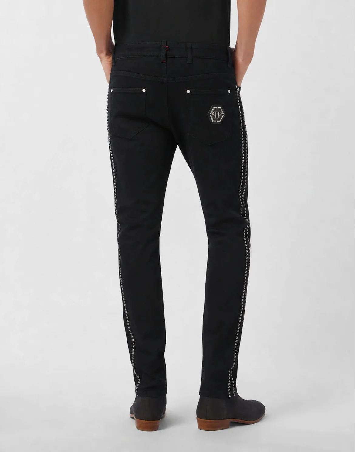 Straight Supreme Fit Jeans Studs, цвет: Черный