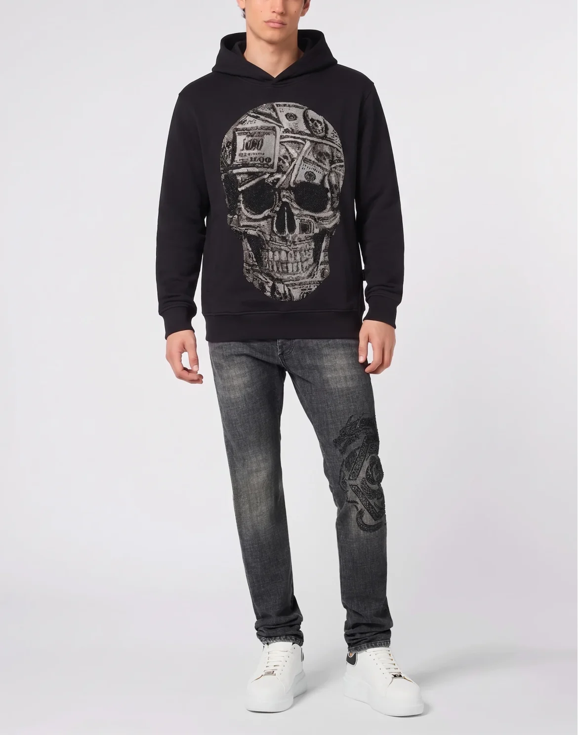 Jersey Hoodie Skull Dollar Stones, цвет: Черный