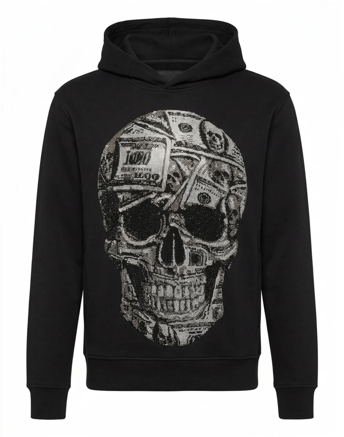 Jersey Hoodie Skull Dollar Stones, цвет: Черный