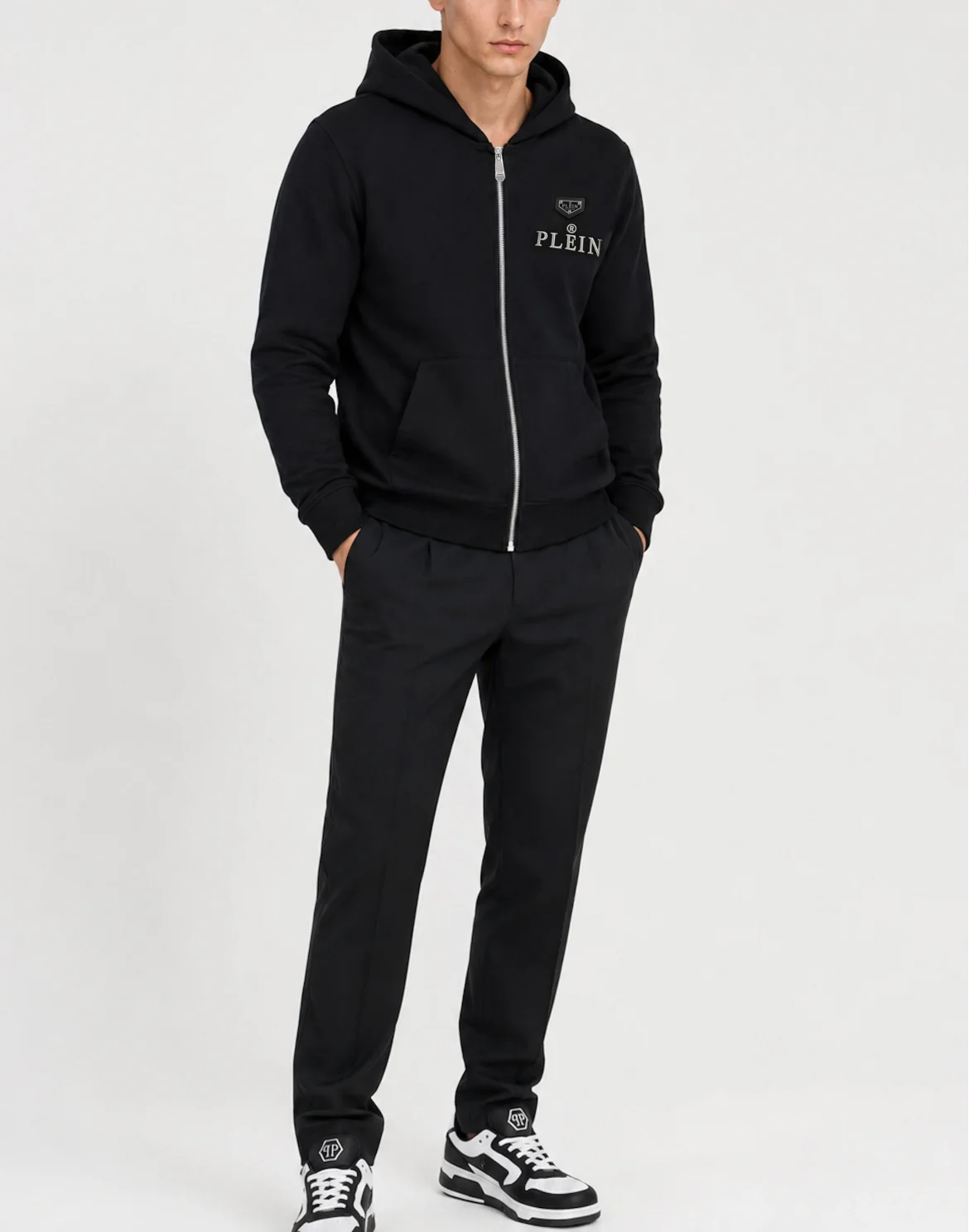 Hoodie Zip Plein R, цвет: Черный