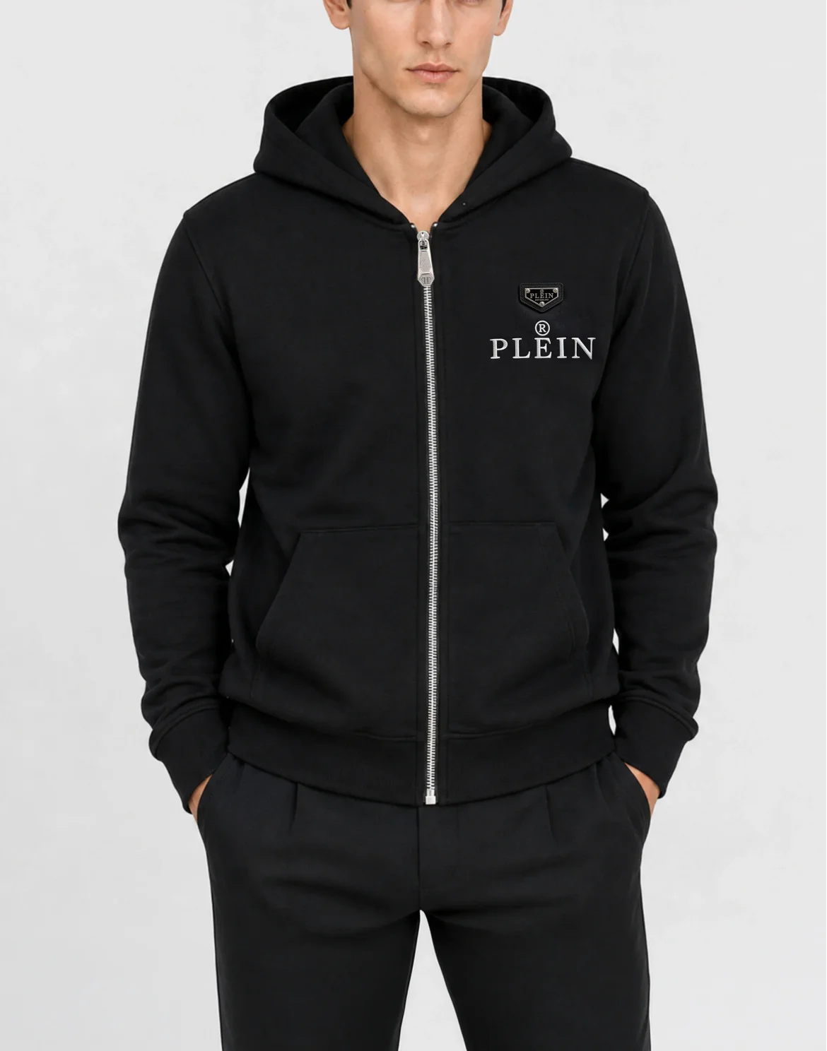 Hoodie Zip Plein R, цвет: Черный