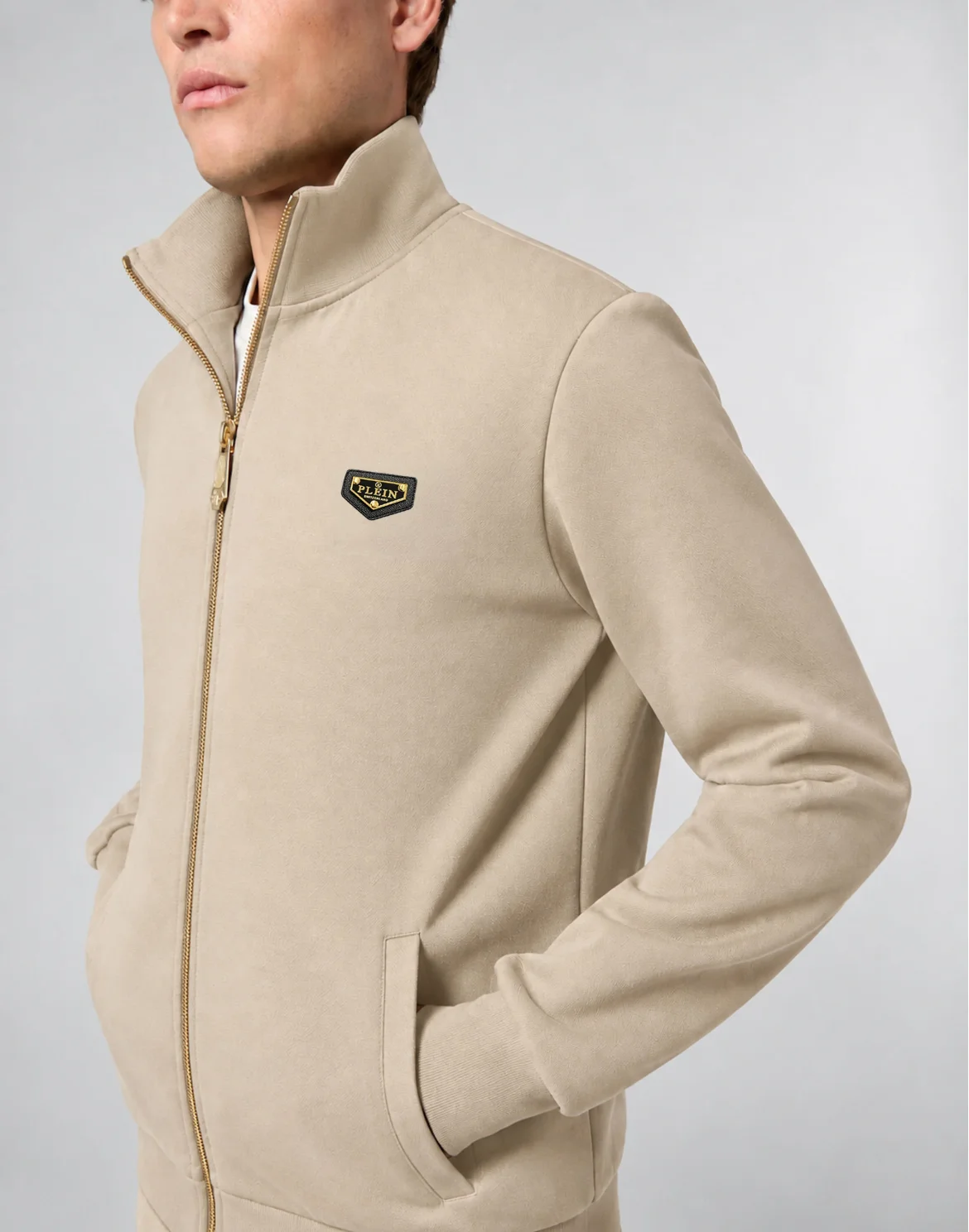 Jogging Jacket Plein Placket, цвет: Бежевый