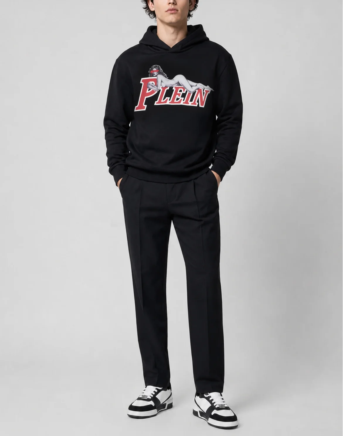 Hoodie Plein Pin Up, цвет: Черный