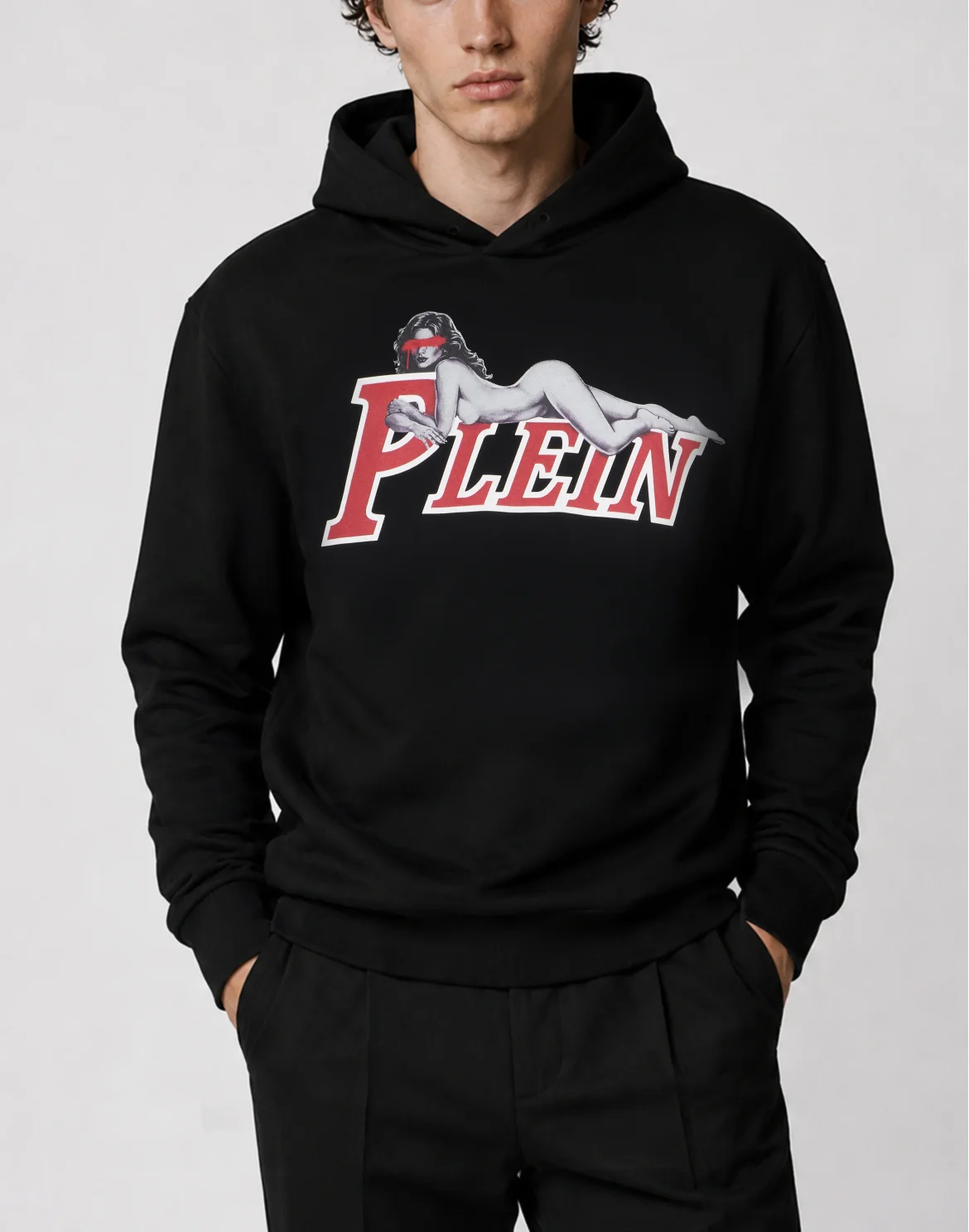 Hoodie Plein Pin Up, цвет: Черный