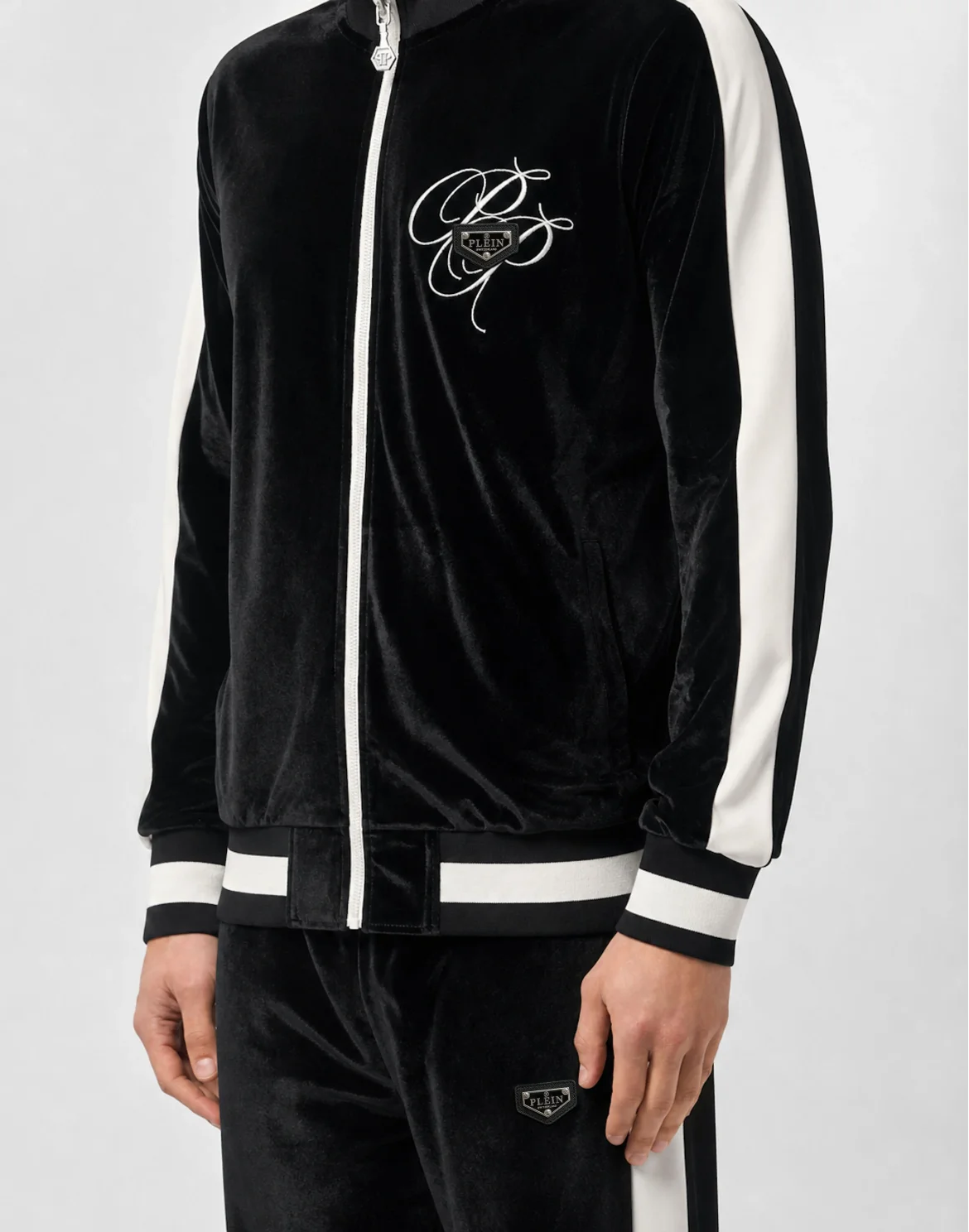 Velvet Jogging Jacket Plein Empire, цвет: Черный
