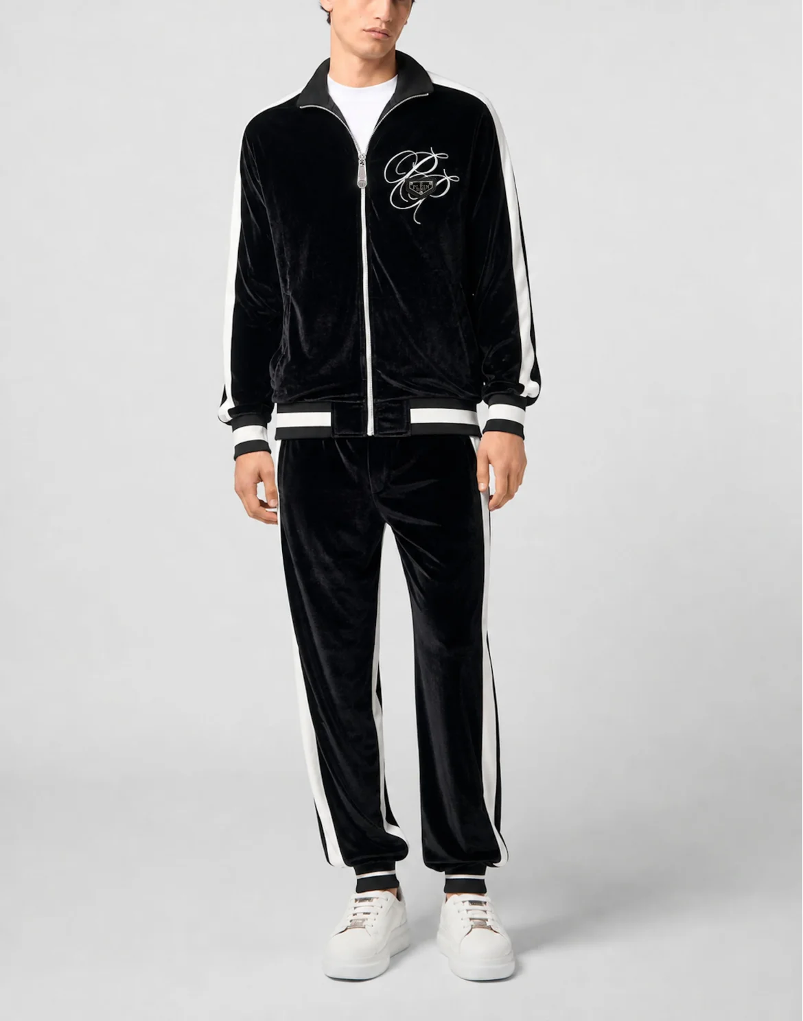 Velvet Jogging Jacket Plein Empire, цвет: Черный
