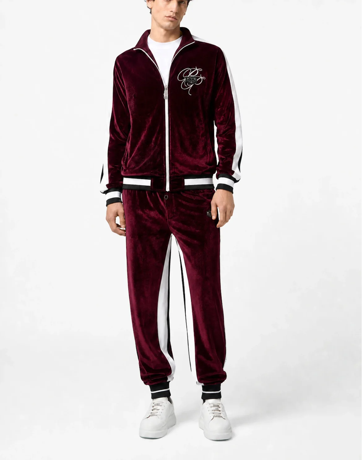 Velvet Jogging Jacket Plein Empire, цвет: Красный