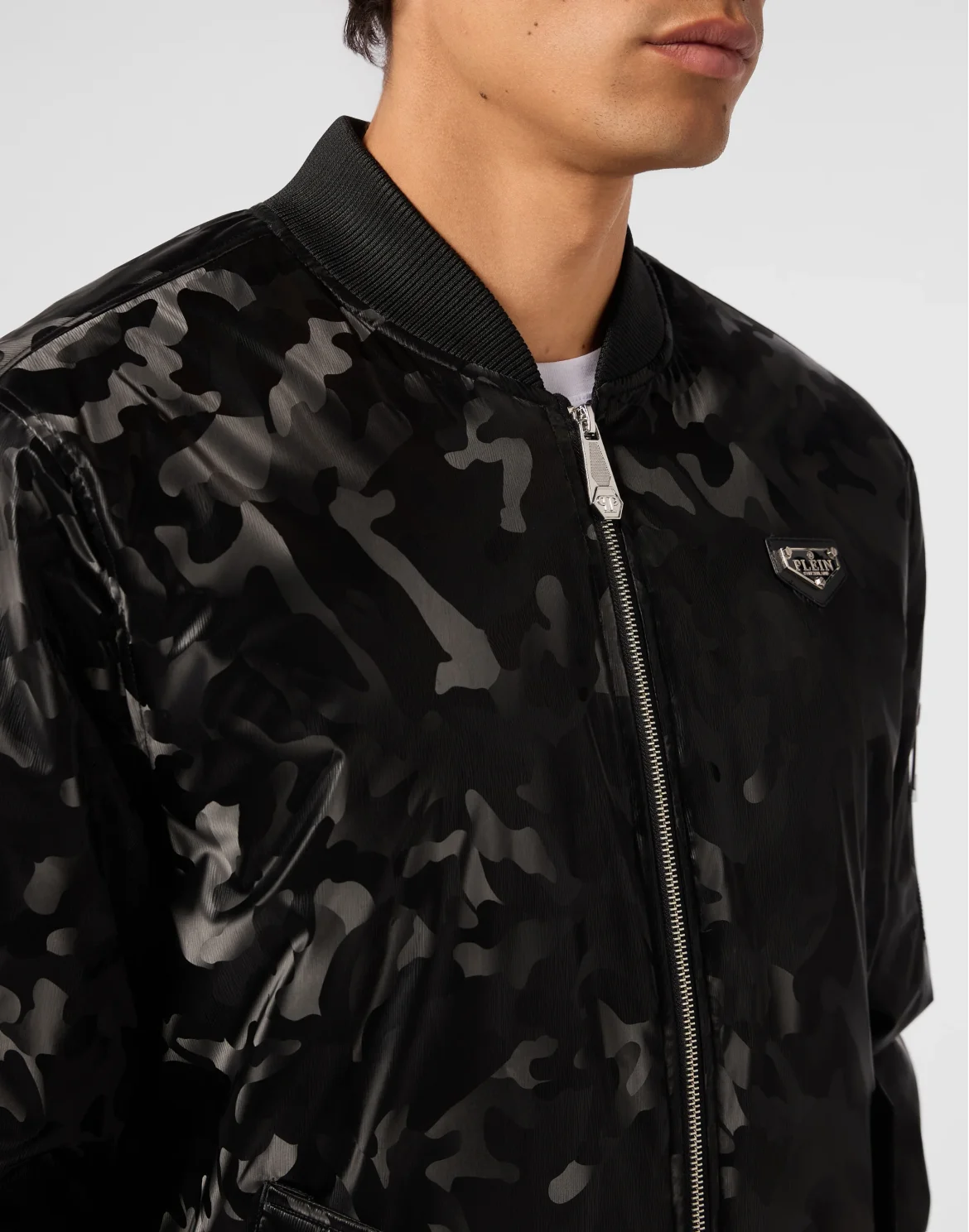 Nylon Bomber Camouflage, цвет: Черный
