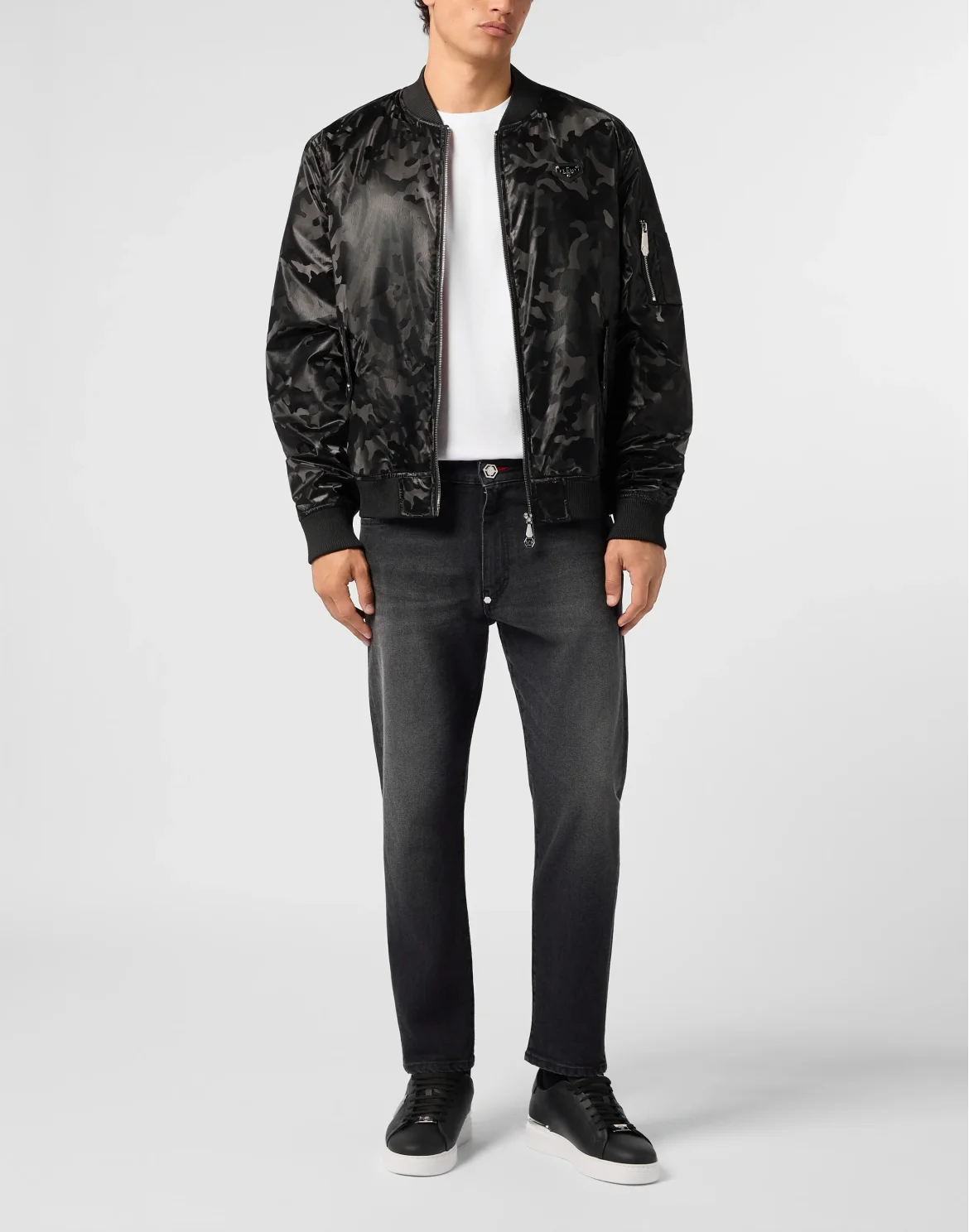 Nylon Bomber Camouflage, цвет: Черный