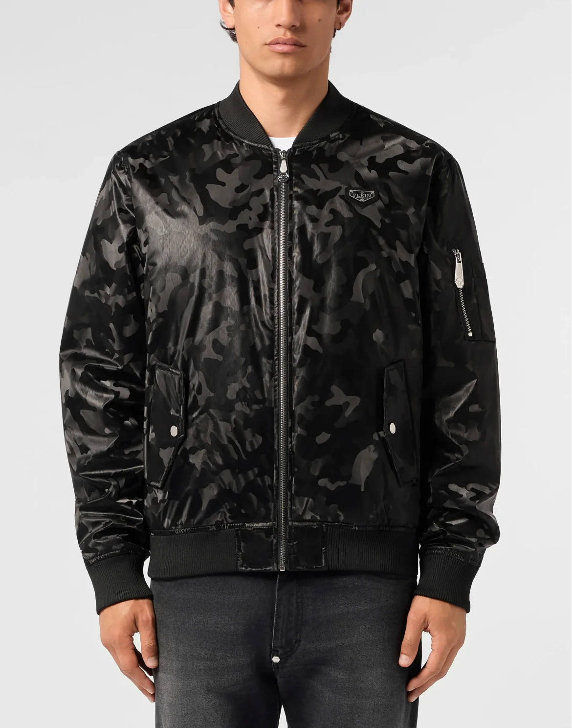 Nylon Bomber Camouflage, цвет: Черный