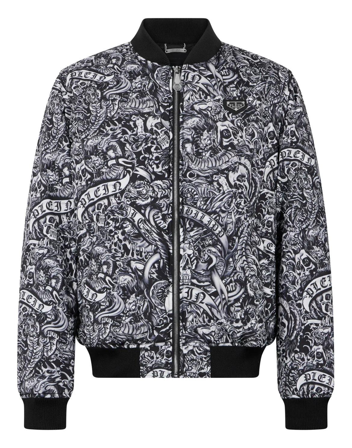 Nylon Bomber All-Over Tattoo, цвет: Черный