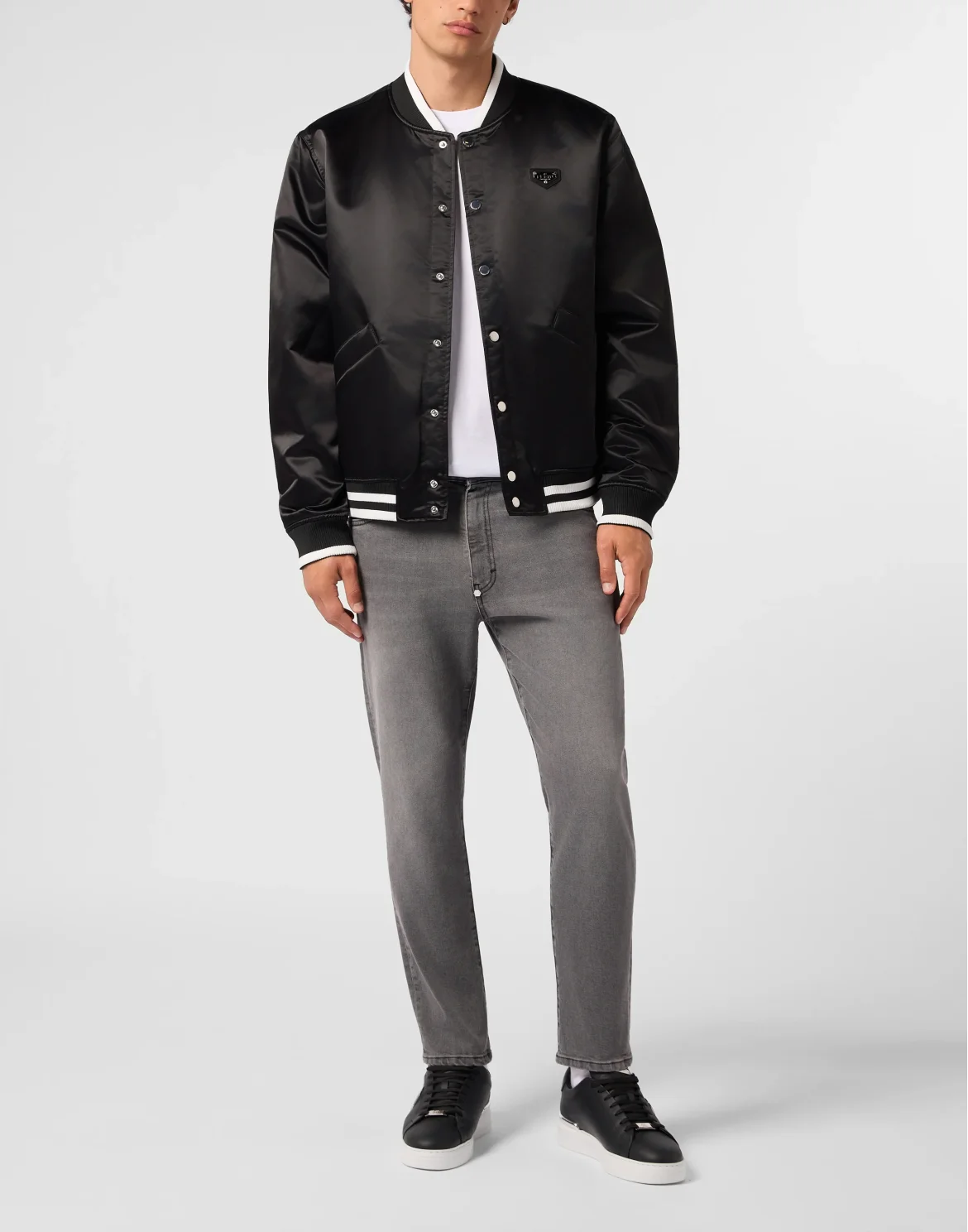 Satin College Bomber Plein Logo, цвет: Черный