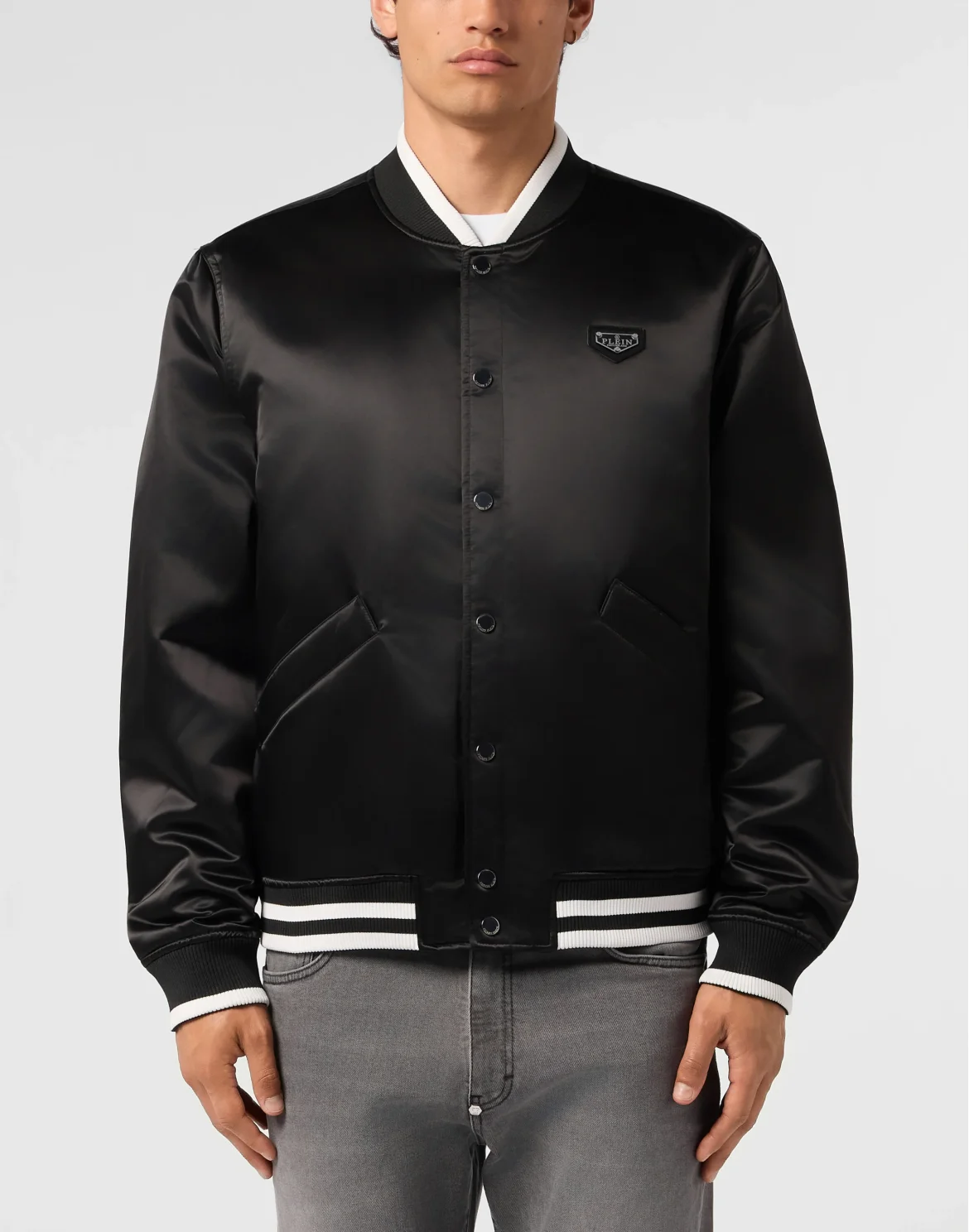 Satin College Bomber Plein Logo, цвет: Черный