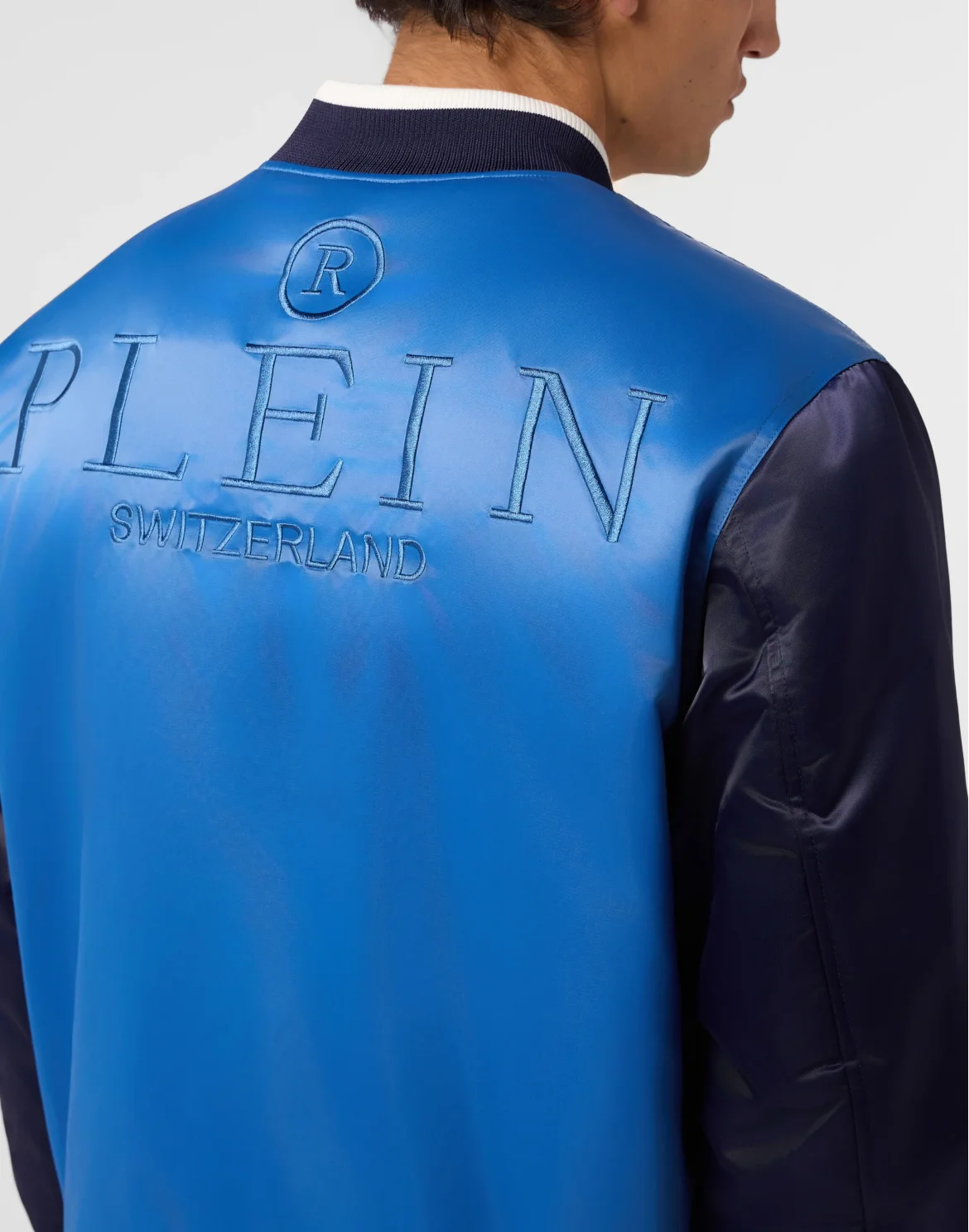 Satin College Bomber Plein Logo, цвет: Синий