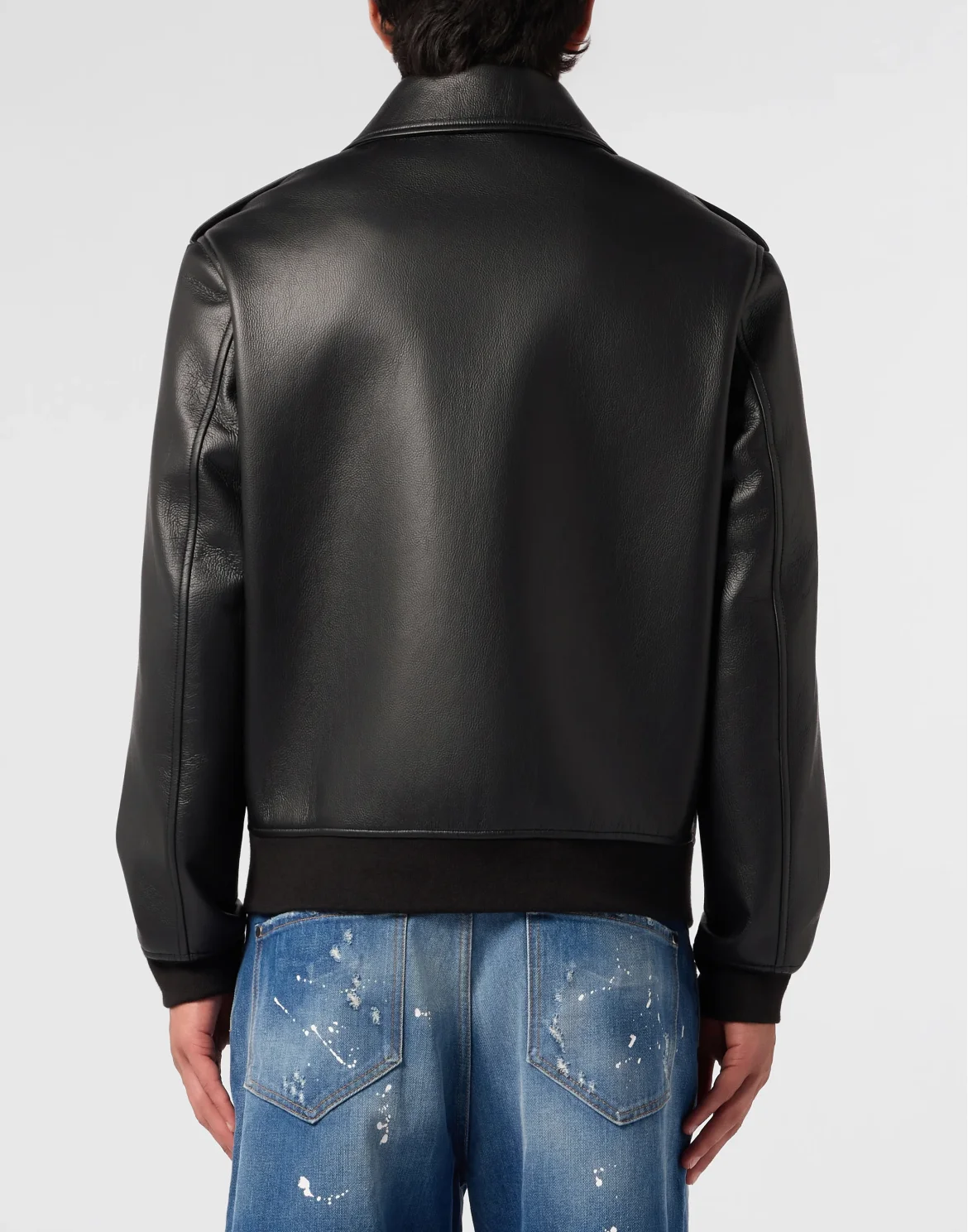 Eco Leather Aviator Jacket, цвет: Черный