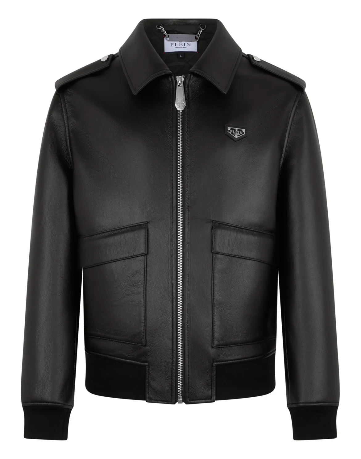 Eco Leather Aviator Jacket, цвет: Черный