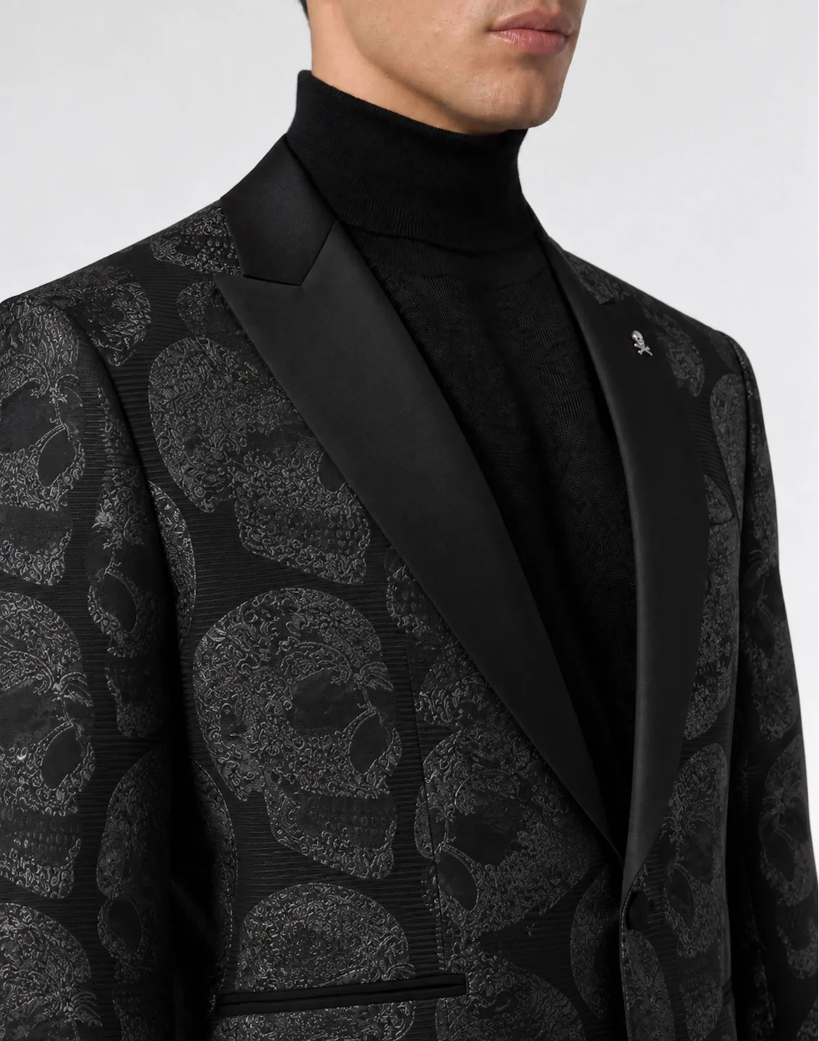Jacquard Blazer Regular Fit Skulls, цвет: Черный
