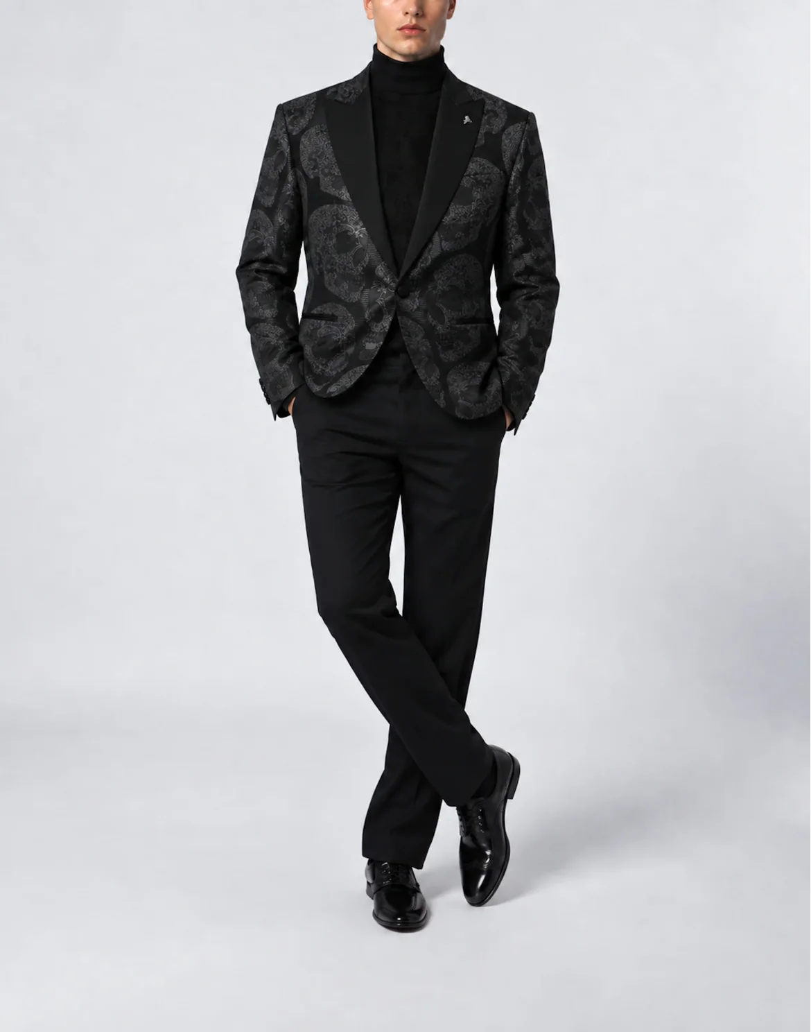 Jacquard Blazer Regular Fit Skulls, цвет: Черный