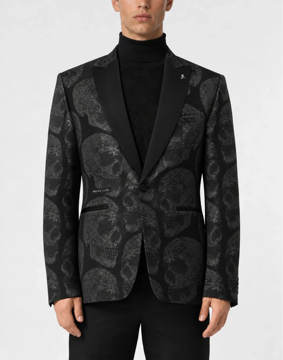 Jacquard Blazer Regular Fit Skulls, цвет: Черный