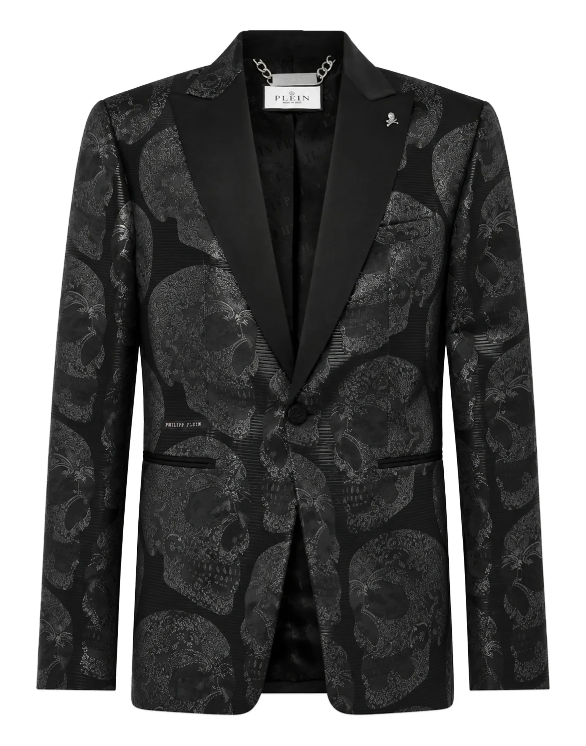 Jacquard Blazer Regular Fit Skulls, цвет: Черный