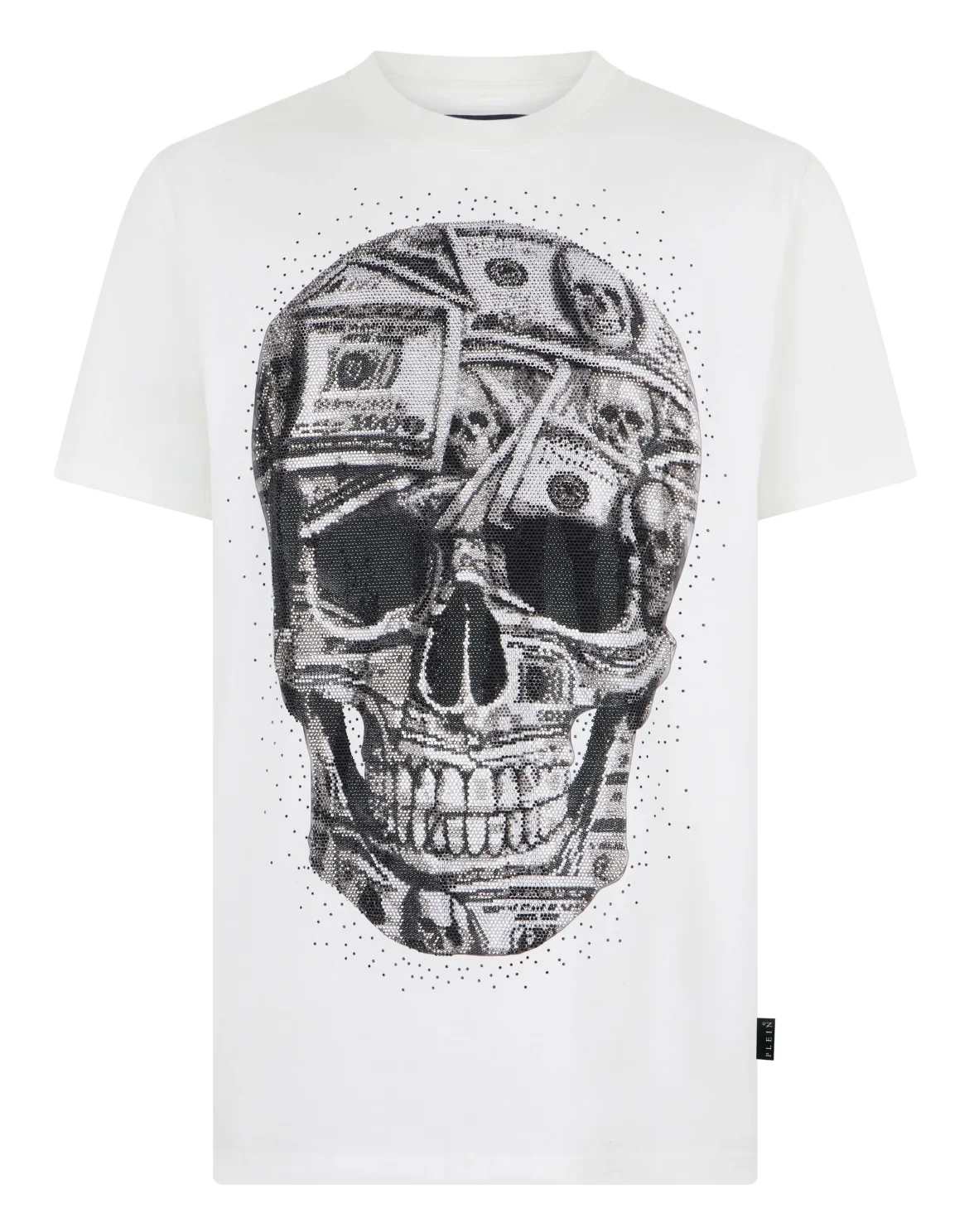 Jersey Round Neck T-Shirt SS Skull Dollar Stones, цвет: Белый