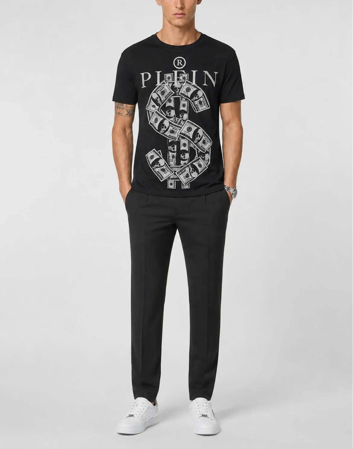 Jersey T-Shirt Plein Dollar, цвет: Черный