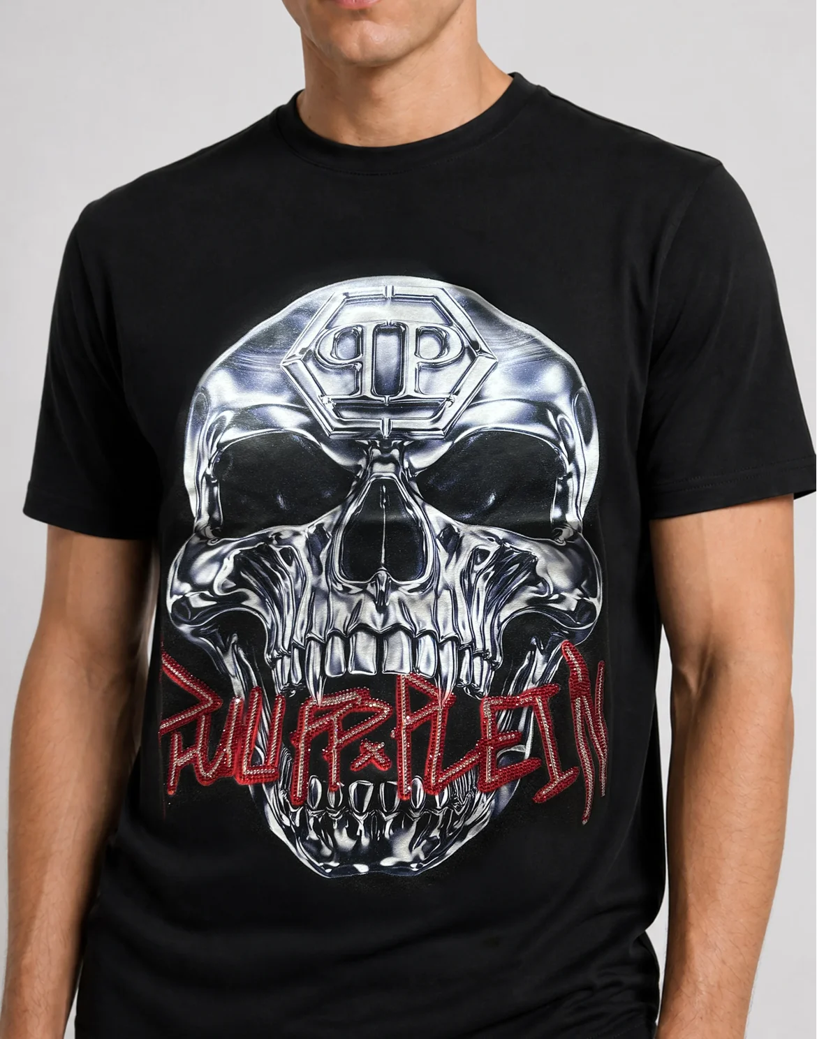 Jersey T-Shirt Skull Metallic Neon, цвет: Черный