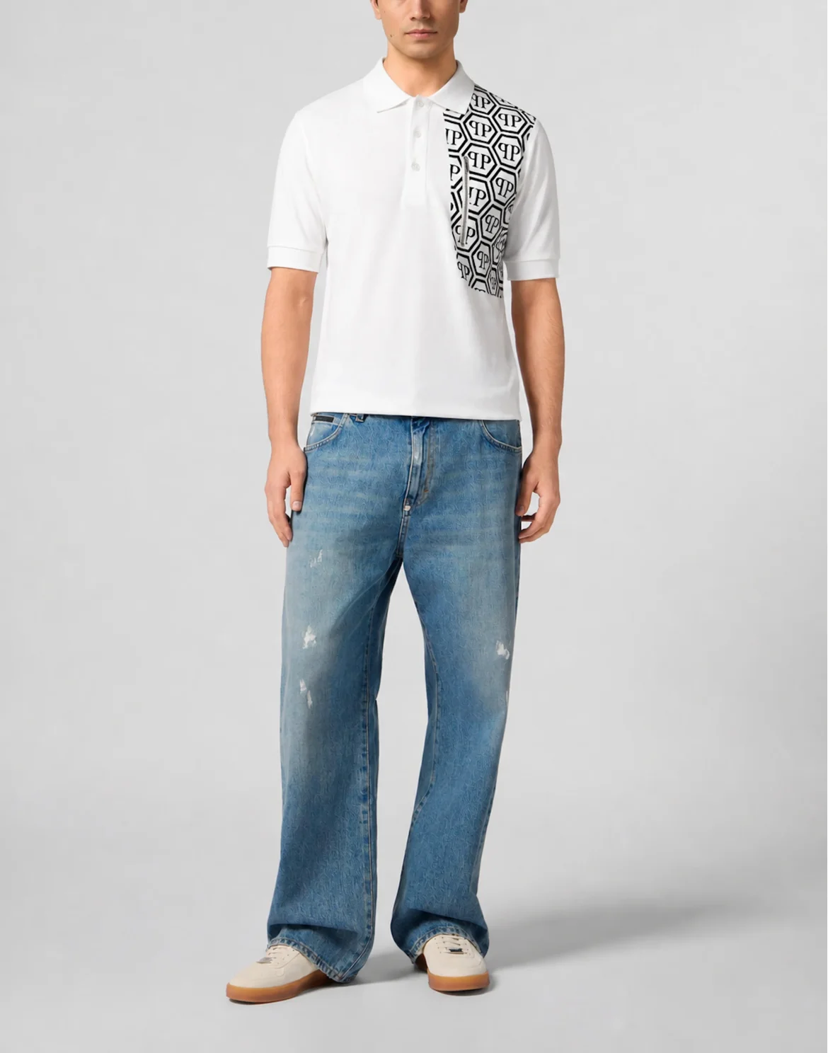 Polo T-Shirt Monogram Cut Cross, цвет: Белый