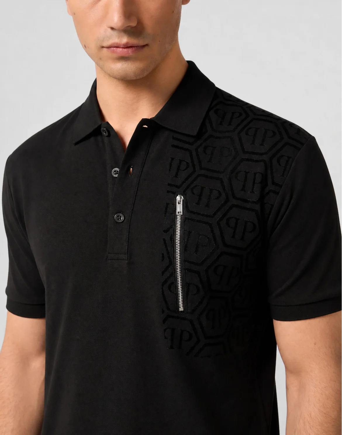 Polo T-Shirt Monogram Cut Cross, цвет: Черный