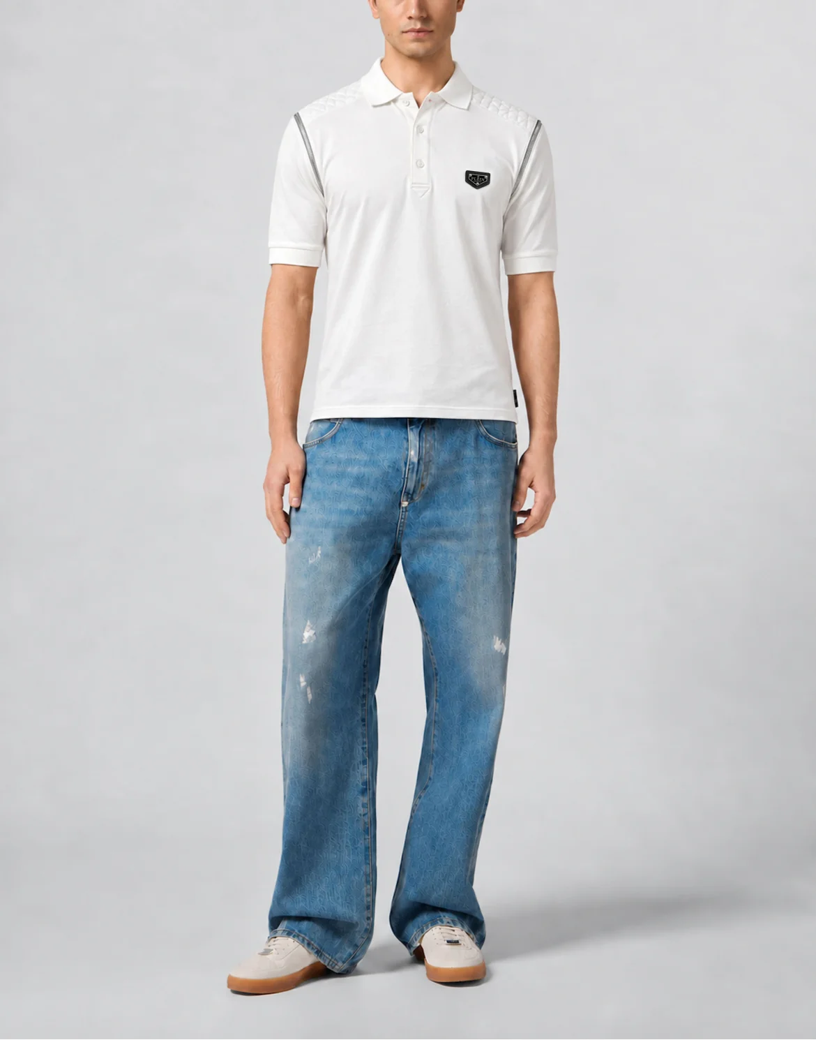 Polo T-Shirt Zippers On Sleeves, цвет: Белый