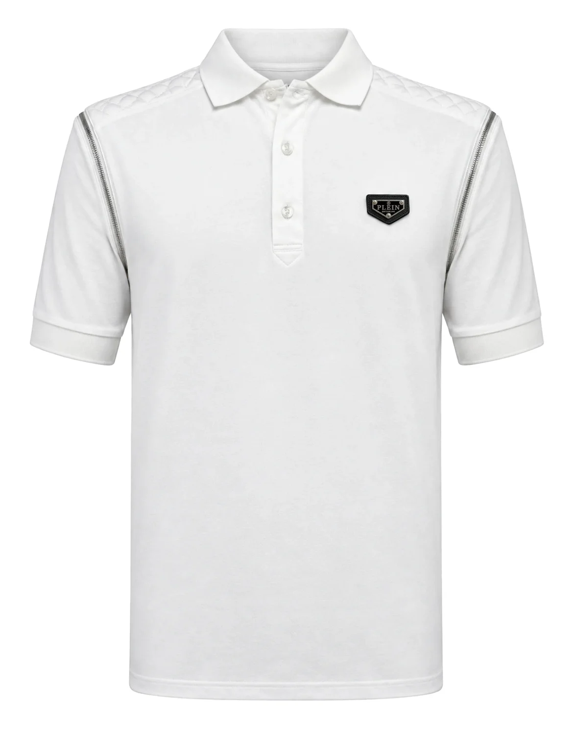 Polo T-Shirt Zippers On Sleeves, цвет: Белый