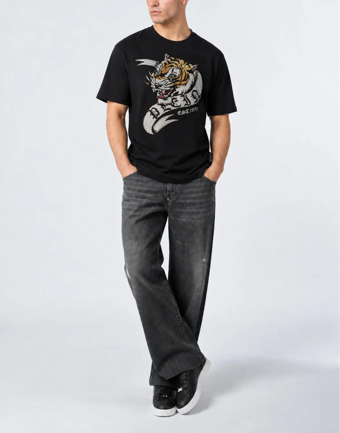 Jersey T-Shirt Tiger Plein, цвет: Черный