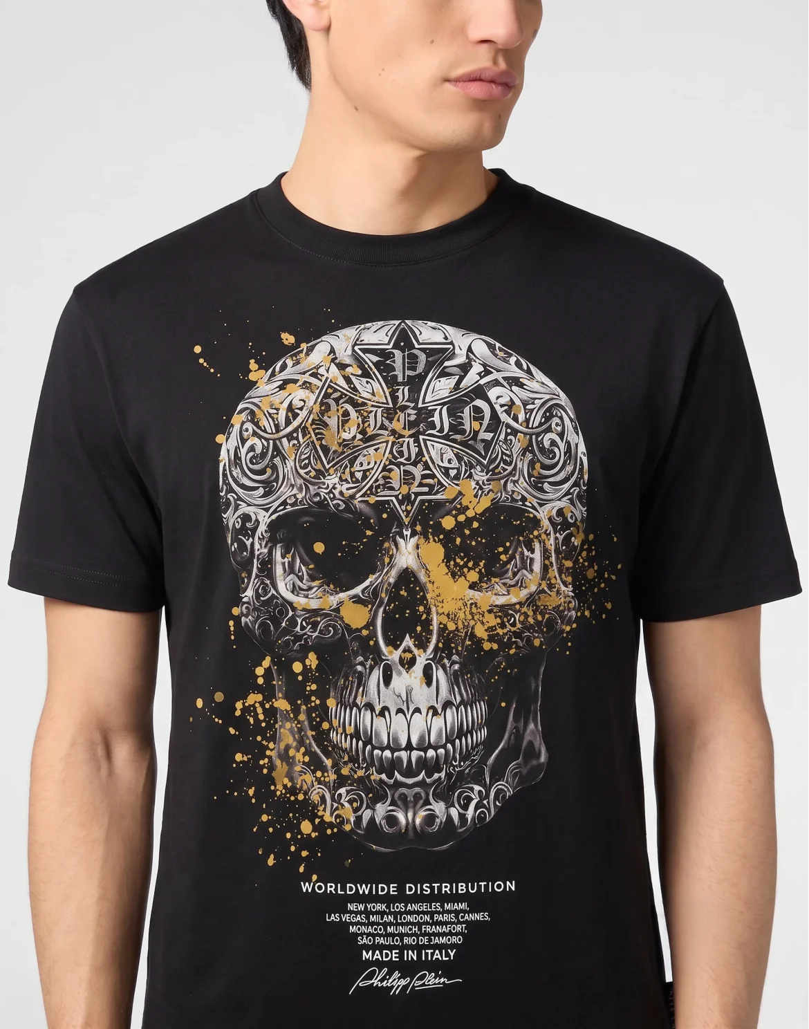Jersey T-Shirt Plein Skull Baroque Dots, цвет: Черный