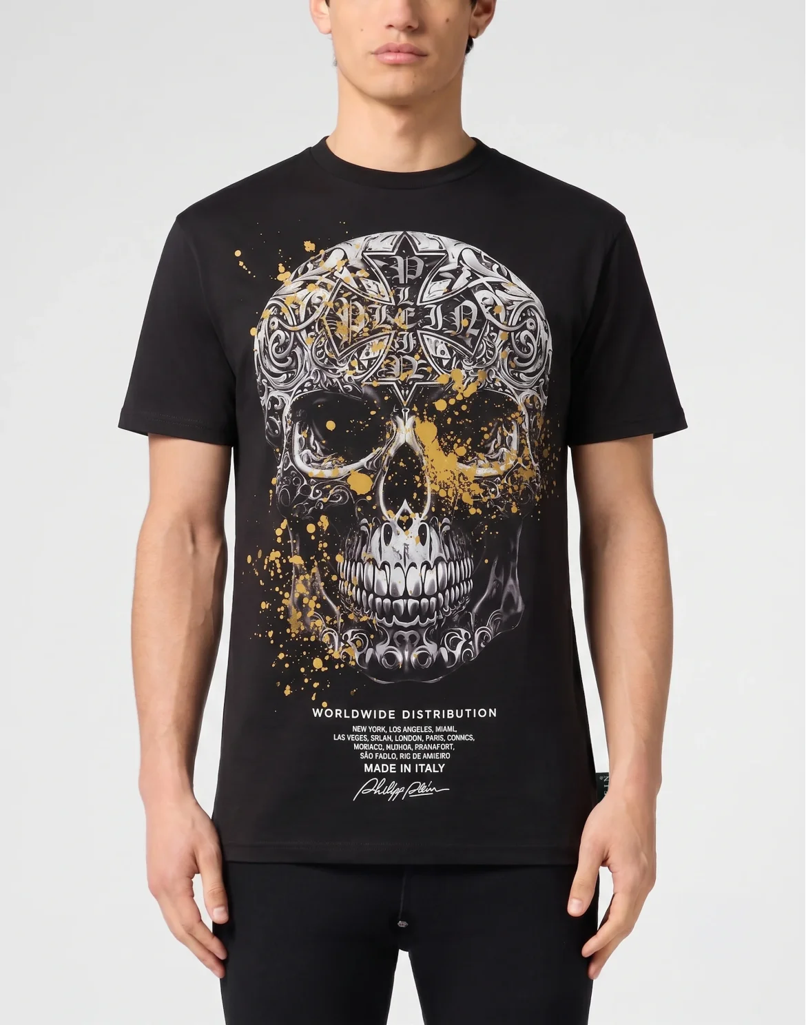 Jersey T-Shirt Plein Skull Baroque Dots, цвет: Черный