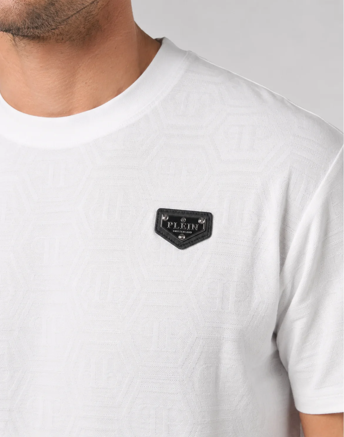 Jacquard T-Shirt Monogram, цвет: Белый