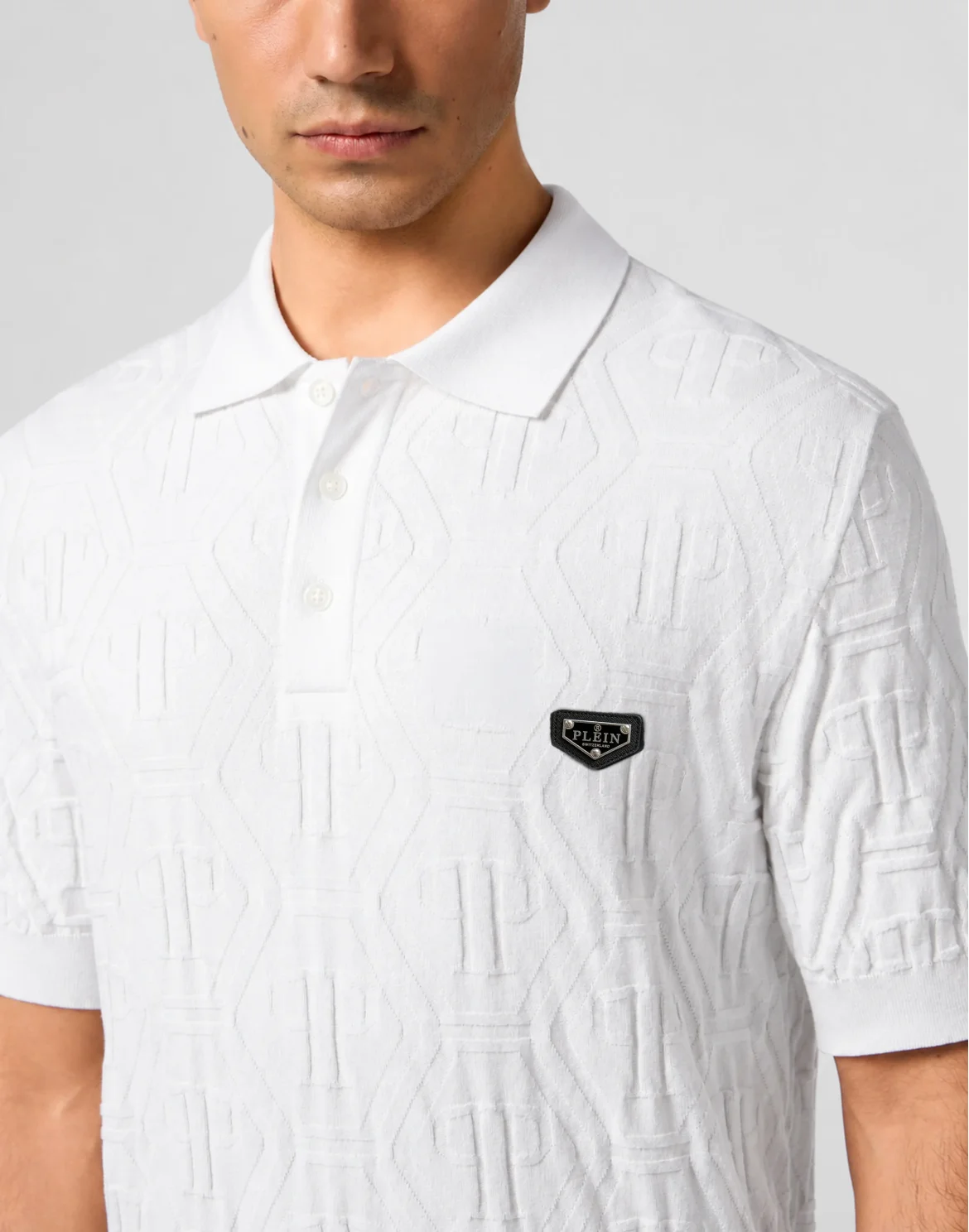 Jacquard Polo T-Shirt Monogram, цвет: Белый