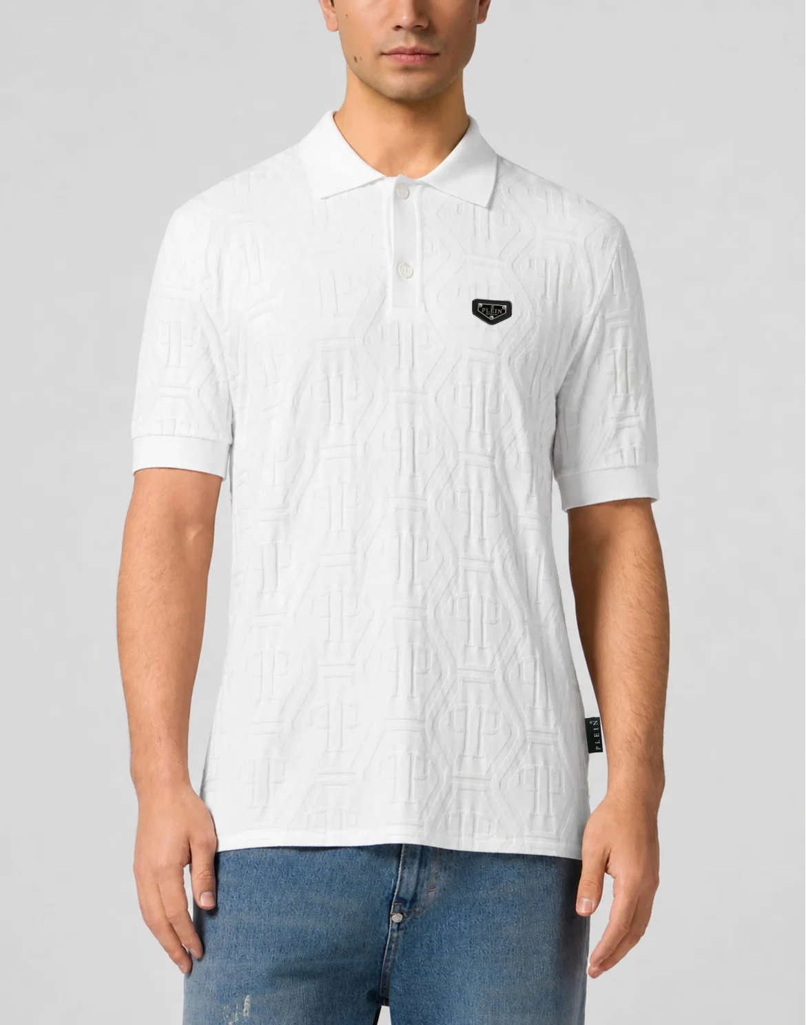 Jacquard Polo T-Shirt Monogram, цвет: Белый