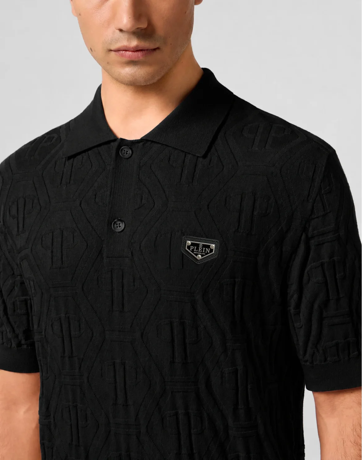 Jacquard Polo T-Shirt Monogram, цвет: Черный