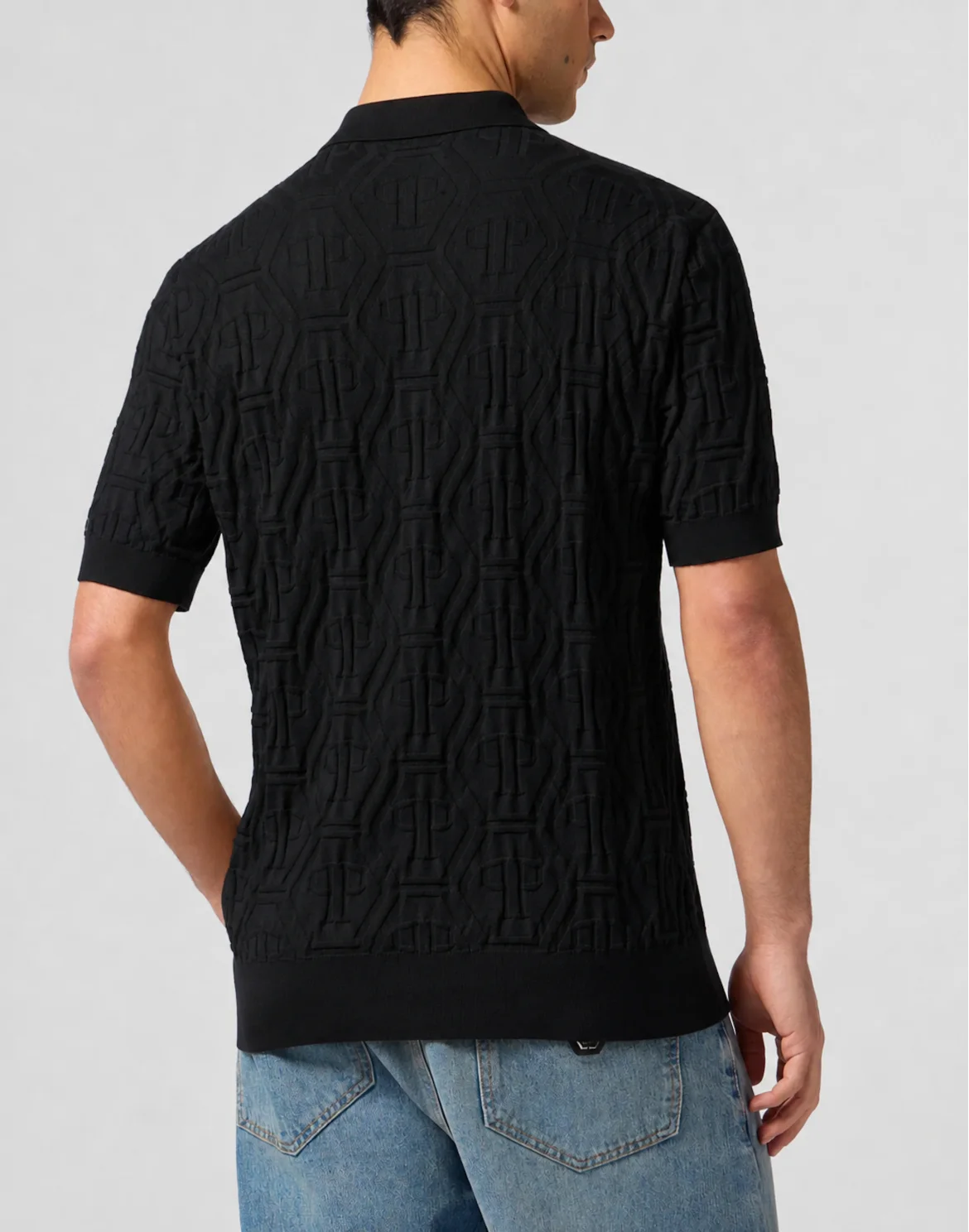 Jacquard Polo T-Shirt Monogram, цвет: Черный