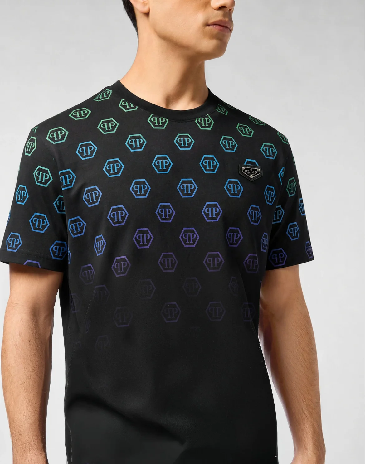 Jacquard T-Shirt Monogram Degrade, цвет: Белый