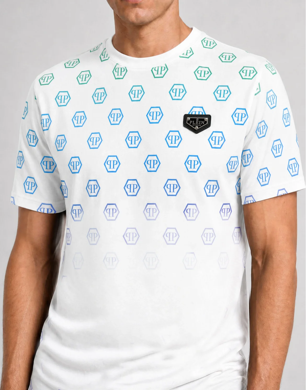 Jacquard T-Shirt Monogram Degrade, цвет: Черный