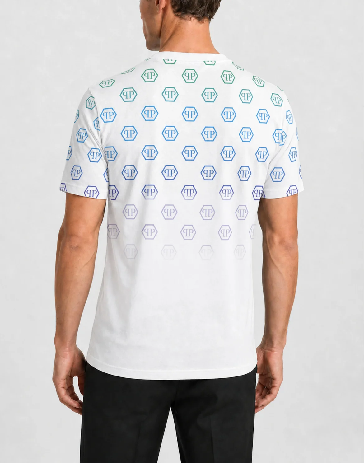 Jacquard T-Shirt Monogram Degrade, цвет: Черный