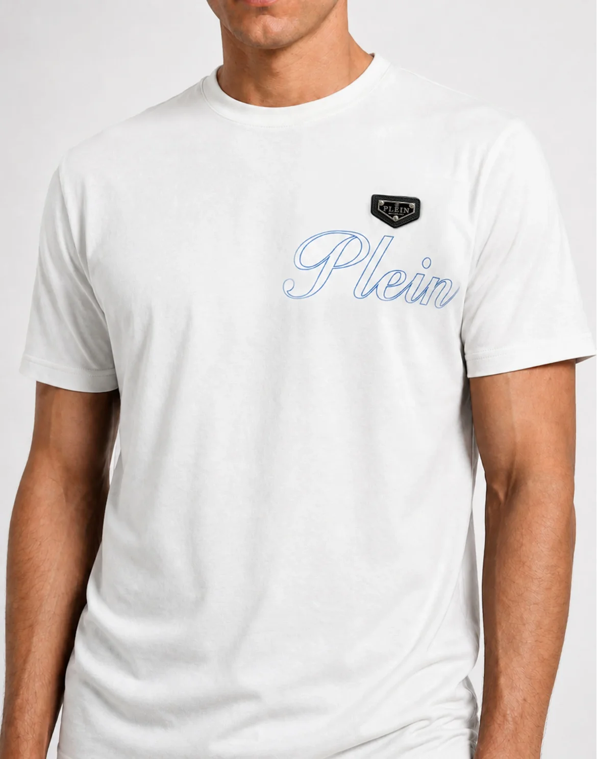 Jersey T-Shirt Roundneck Plein, цвет: Белый