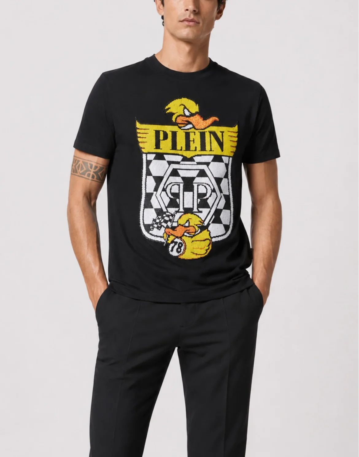 Jersey T-Shirt Plein Duck Check, цвет: Черный