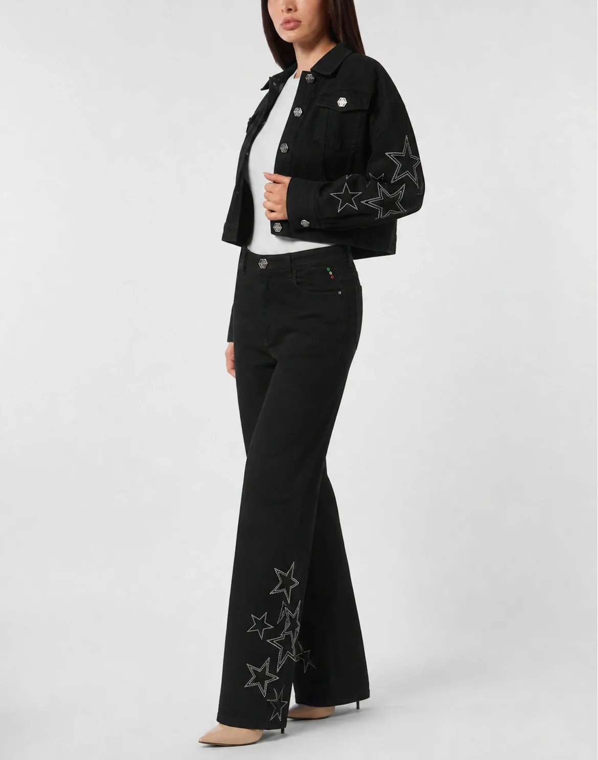 Denim Regular Jacket Star Studs, цвет: Черный