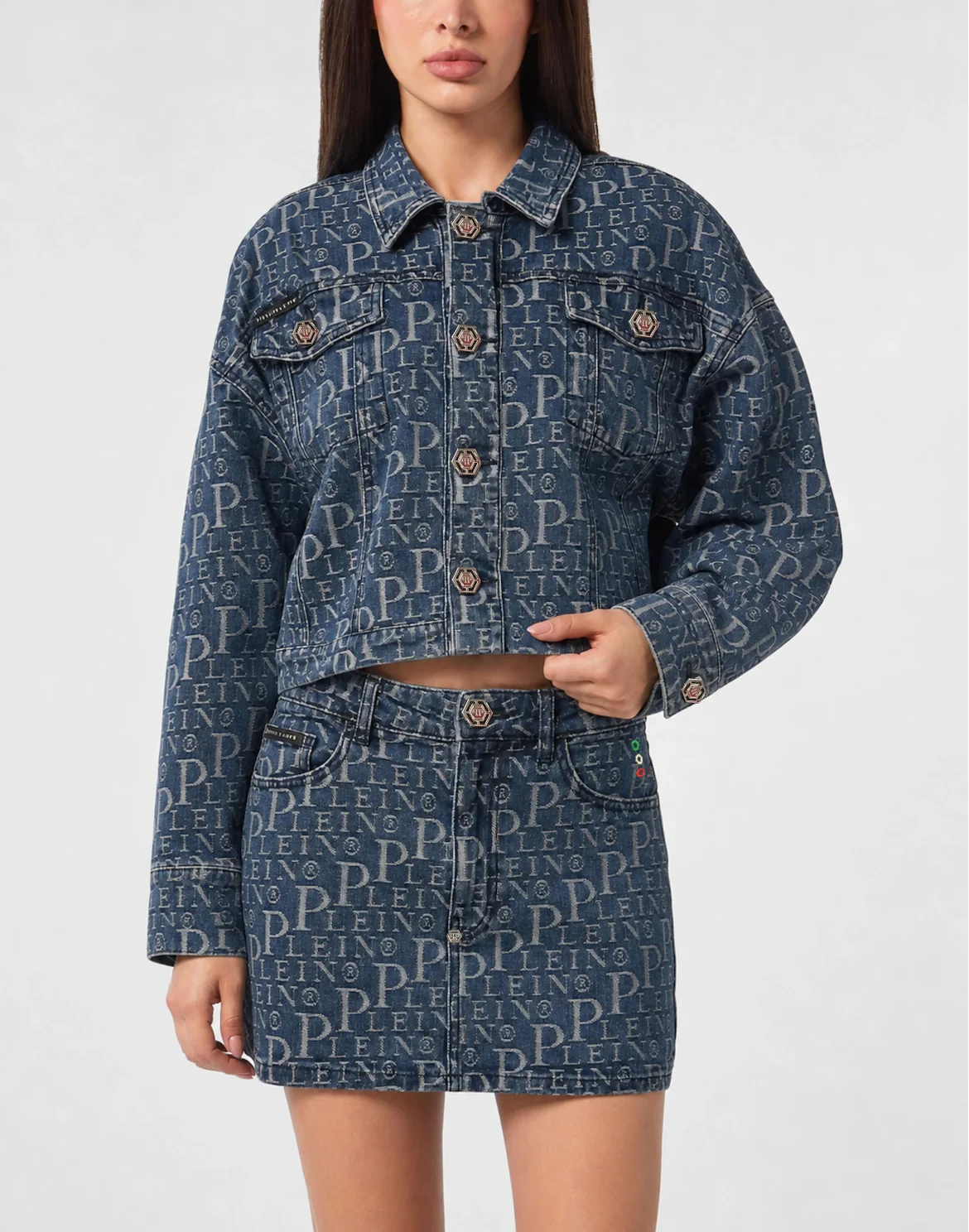 Denim Jacket Diagonal Logo Laser, цвет: Синий